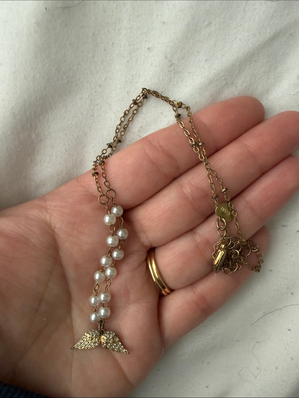 Pearl Angel Wing Necklace